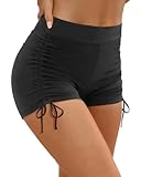 Yonique Women Swim Shorts High Waisted Swimsuit Shorts Tummy Control Bathing Suit Bottom Plus Size Boyshorts Black XL