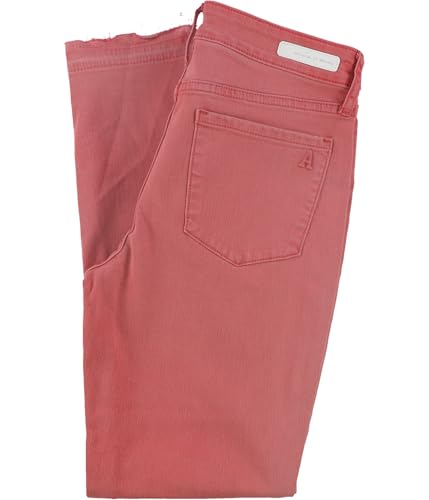 Articles of Society Womens Super-Soft Released-Hem Cropped Jeans, Red, 252
