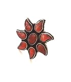 Ethnos Barcelona - Anillo Grande de Plata y Corales. Talla: 18