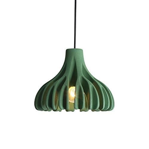 Suspension verte en résine corail macaron avec douille e26 pour déco moderne