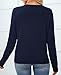 QUALFORT Damen Pullover 100% Baumwolle Leichter Langärmeliger Basic Strickpullover Marineblau M