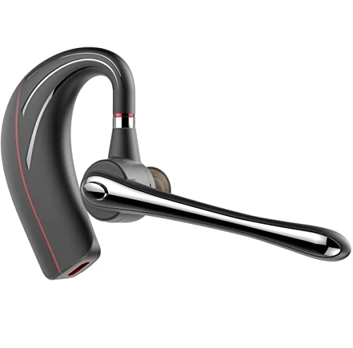 Bluetooth Headset Noise Canceling For Cellphones Wireless Single Ear Bluetooth Earpiece With Microphone For Trucker（Dark Black） #TOP2