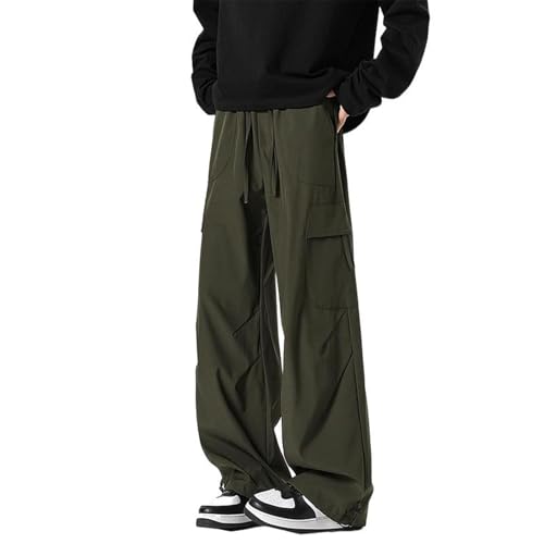 Men's Pants Summer American Techwear Workwear Wide-Leg Couple's Casual Trouser for Men