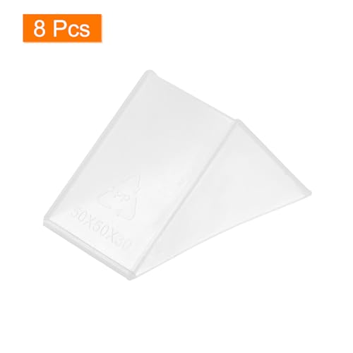 Image of uxcell 8Pcs Plastic Corner Protectors 30x66mm Right Angle Shape Glass Corner Guards Cushion for Corner Protection of Glass, Mirror, Tile, White