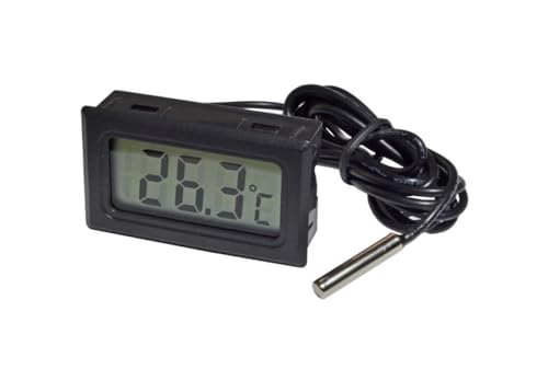 Termômetro Digital Simples LCD com Sensor Externo e Certificado de Calibraçâo para Aquário Chocadeir