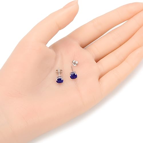 Adabele Authentic Sterling Silver Birthstone Stud Earrings 6mm/0.84 Carat Cubic Zirconia Imitation Diamond Gemstone Hypoallergenic Nickel Free Tarnish Resistant Women Men Fine Jewelry4