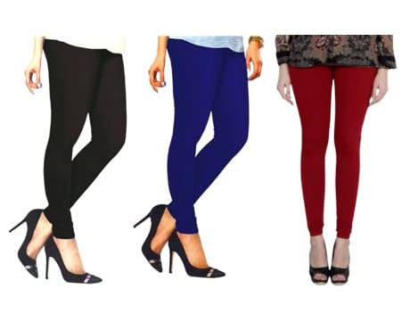 Women's Cotton Regular Full Length Leggings (Combo Pack of 3) Black, Blue& Maroon_2329TW_3XL_2_BAZ-picture-31