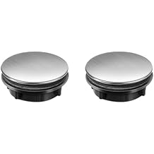 2 Pack Sink Faucet Hole Cover Kitchen Sink Plug Brushed Stainless Steel Hole Cover Soap Dispenser Cover for Dia 0.98 to 1.18 inchShort