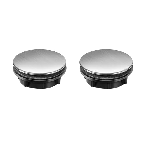 2 Pack Sink Faucet Hole Cover Kitchen Sink Plug Brushed Stainless Steel Hole Cover Soap Dispenser Cover for Dia 0.98 to 1.18 inch(Short)