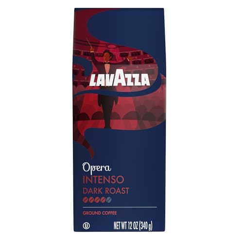 Lavazza Opera Intenso Ground Coffee 12oz Bag, Dark Roast, Bold and Balanced Taste, Intensity 4/5, Arabica and Robusta, Ideal for Drip Brewers, (Pack of 1) - Package May Vary - image 1