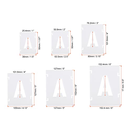 PATIKIL 2 Inch Letter Number Stencils, 42 Pack 2" Width Reusable Plastic Alphabet Numbers Symbol Templates Set for Painting, White - Image 2