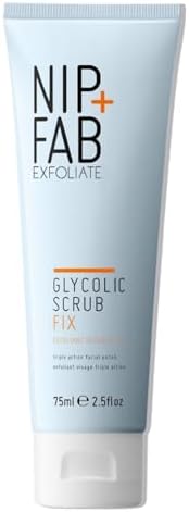 Nip + Fab Glycolic Acid Fix Face Scrub with Salicylic Acid, AHA/BHA Exfoliating Facial Cleanser Polish for Refining Pores Skin Brightening, 75 ml 2.5 fl oz