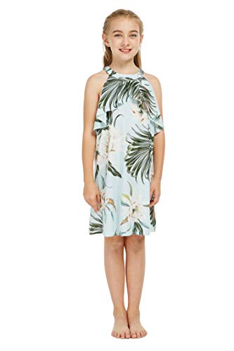 Image of Wispy Cereus Light Blue Family Matching Hawaiian Clothes | Family Matching Outfits • Soft Rayon Fabric • Tropical Floral Print • Vacation Ready • Luau Party Wear