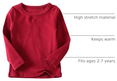 Image of Niyage Toddler Soft Thick Crewneck Tee Tops Girls Comfort Basic Long Sleeve T-Shirt