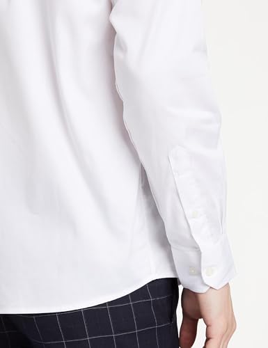 Image of Amazon Brand - Symbol Men's Solid Cotton Formal Shirt | Plain | Full Sleeve - Regular Fit (Available in Plus Size) (Black + White 46) (Combo Pack of 2)