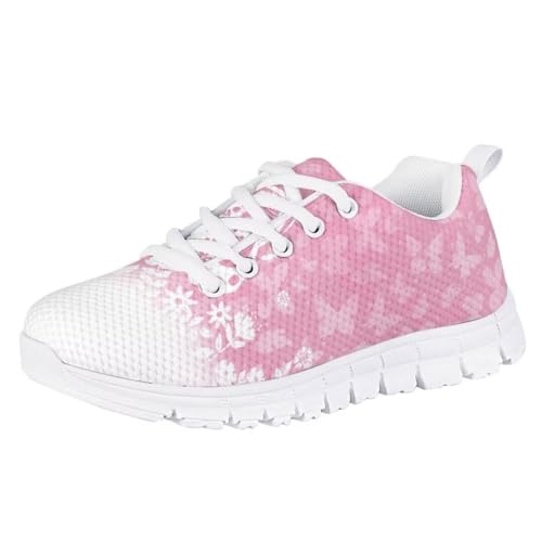 Pinupub Casual Walking Shoes for Kids Boys Girls Lace Up Non Slip Sneakers with White Sole