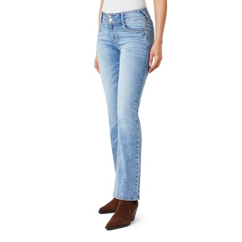 Image of WallFlower Luscious Curvy Bootcut Jeans for Women, Mid-Rise Insta Stretch Denim, Size-Inclusive Juniors Jeans
