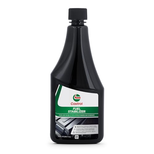 Castrol Fuel Stabilizer for 2 & 4 Cycle Gasoline Engines – Alcohol-Free Formula – Keeps Fuel Fresh & Stable for up to 2 Years – Treat up to 25 Gallons – 10Fl oz