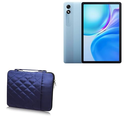 BoxWave Case Compatible with Blackview Tab 90 - Quilted Carrying Bag, Soft Synthetic Leather Cover w/Diamond Design - Navy