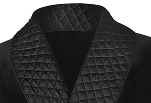 Men's Short Velvet Smoking Jacket Shawl Lapel Smoking Robe Wedding Dinner Party Blazer Coat with Belt HZH772