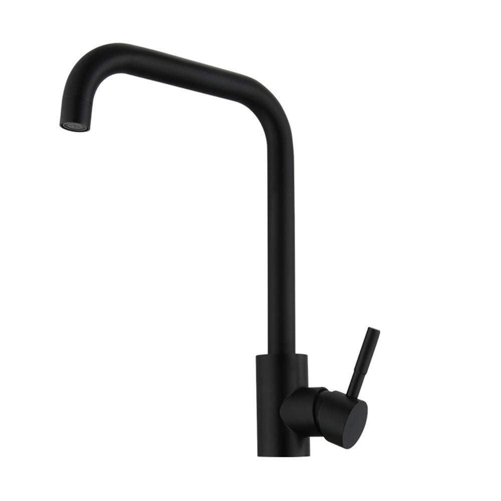 Robinet de cuisine 304 noir mat pour évier familial moderne