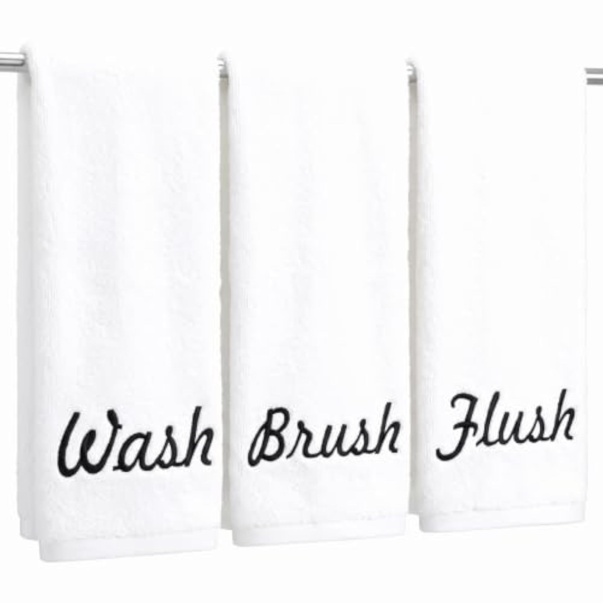 3 Pcs Farmhouse Decorative Hand Towels, White