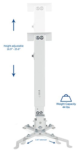 Vivo Universal Adjustable Wall Ceiling Projector Mount Bracket, Extendable Length Projection, White, Mount-Vp06W #TOP2