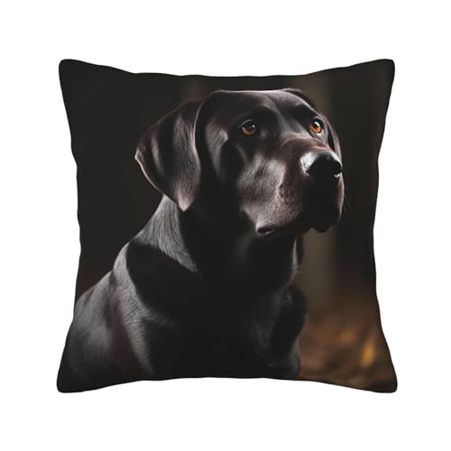 Housse de coussin labrador noir douce pour protéger et décorer le lit