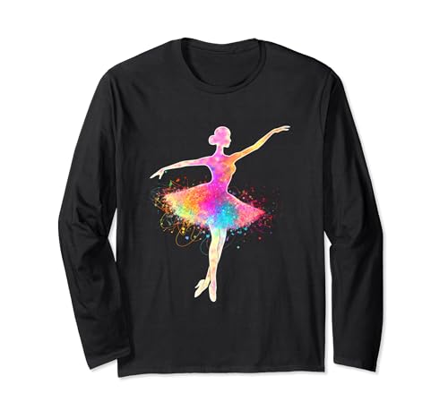 Ballerina Gifts Retro Vintage Sunset Ballet Dancer Dancing Manga Larga