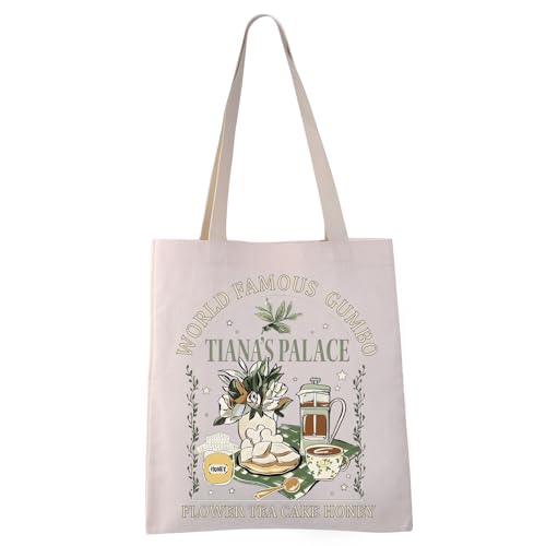 VAMSII T Princess Gifts Princess Flower Tea Cake Honey Tote Bag Princess Merch (T PALACE tote)