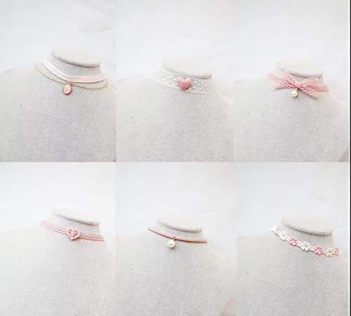 Chokers Set for Women Heart Choker Necklaces Flower Pendant Velvet Choker Lace Choker Cute Pink Green Necklace Daisy Choker Necklace Statement Jewelry Valentine's Day Gift2