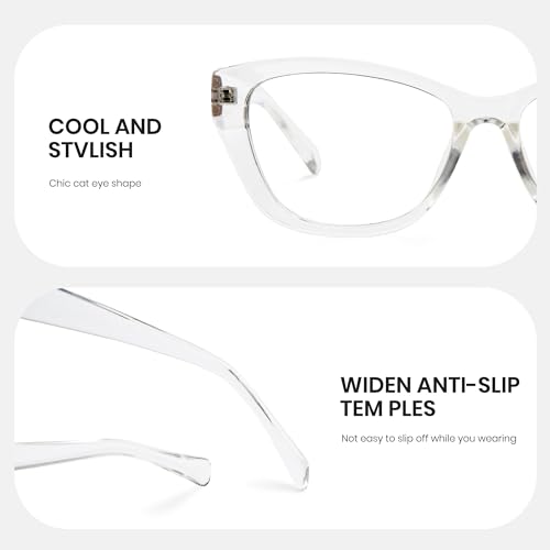 Image of Cyxus Cat Eye Blue Light Glasses for Women Reduce Eye Strain 8154 | Eye Protection,UV Protection,Stylish Chunky Frame,Ideal for Office Work Daily Work