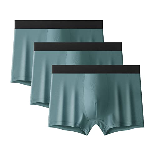 JEKE-DG Mens Solid Colour Boxer Briefs Soft Stretch Breathable Trunks Performance Athletic Sports Underwear (Large,Green 10-3pc)