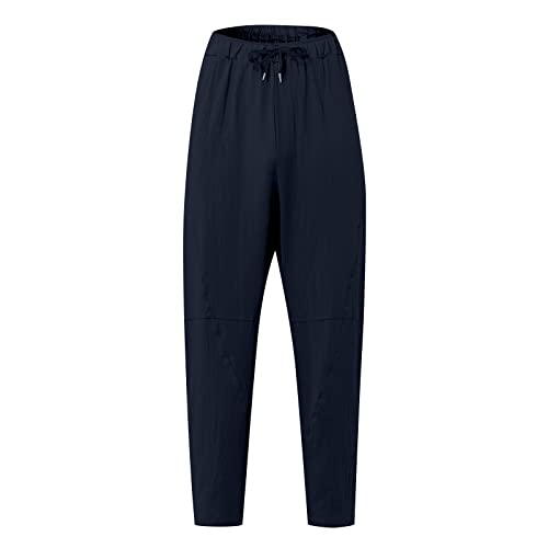XIAXOGOOL Mens Linen Pants Big and Tall Elastic Waist Harem Pants Drawstring Beach Pants Men Jogger Yoga Work Pants Trousers3