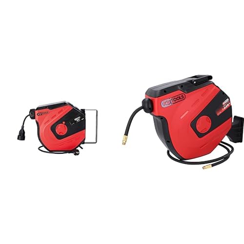 Enrouleur Air et Eau 3/8'' avec tuyau 15m et dévidoir automatique 180°