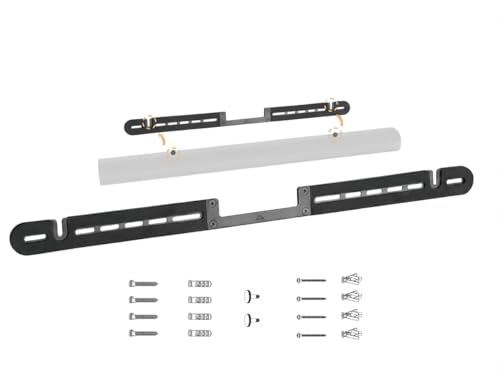 Image of ynVISION.DESIGN Soundbar Wall Mount compatible with Sonos Arc Ultra and Sonos Arc - Includes All Hardware and Anchors for Drywall & Hard Surface- Vibration-Reducing Foam Pads - Flat Wall Mount - Black