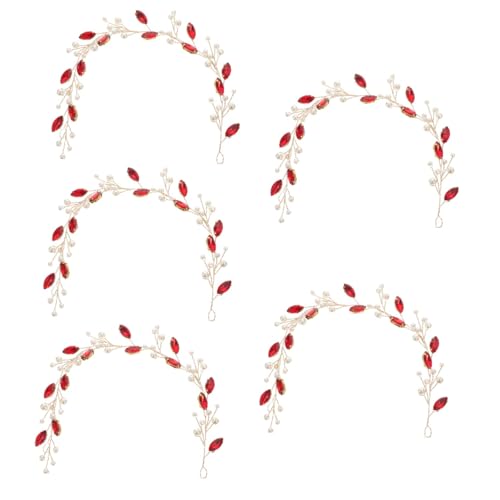 Bandeau mariée perles rouge pour une coiffure de mariage chic et stable