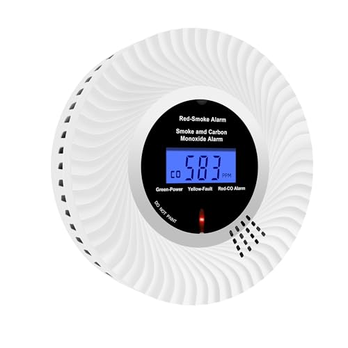 Scondaor Détecteur de Fumée et de Monoxyde de Carbone Combiné avec écran LCD et Batterie...