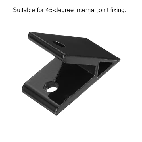 QUARKZMAN 2 Stück 45 Grad Winkel Aluminium Profil Eckwinkel, Eckverbindungsverbinder für 4040 Serie (Schwarz)