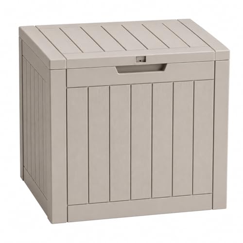 Durabull Outdoor Storage Box Weather-Resistant Plastic Garden Organiser Large Capacity Container in Black and Brown Patio Cushion Storage 120L (Taupe)