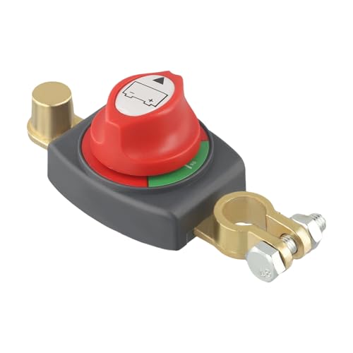 Cloudpower 1 Stück Batterieschalter Auto Batterie Trennschalter 12V Batterietrennschalter On-Off Hauptschalter Wasserdichter Stromschalter für Auto Motorrad Marine Boat Caravan Yacht Bus Boot Reisen