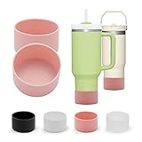 Coyuger 2pack Silicone Boot For Stanley Quencher Tumbler 30 oz 40 oz, Bottom Boot for Stanley IceFlow Flip 30 20 oz, Protector Sleeve for Water Bottle 12-24oz (pink)