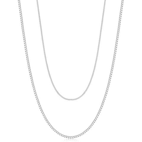 Cocamiky 925 Sterling Silver Chain Necklaces for Women Trendy,Dainty Box Layered Chain Necklaces Set Cover