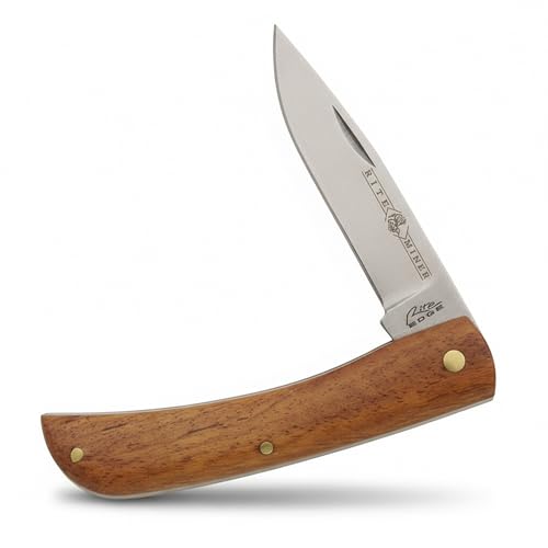 Rite Edge 4" Miner’s Work Folding Pocket Knife– Stainless Steel Knife for Men with Wood Handle – Durable Everyday Carry EDC Knife & Utility Tool