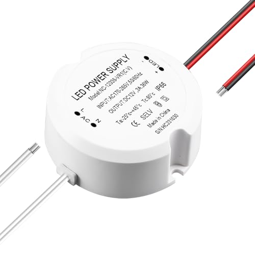 LED Transformator 12V 36W 3A: Mini Voeding, 230V naar 12V, Kleine Waterdichte IP67 Voeding Met Constante Spanning voor LED-strips