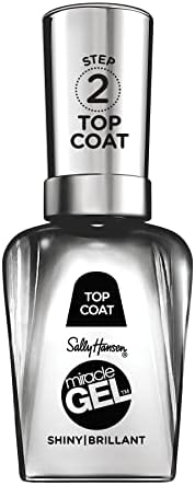 Sally Hansen Miracle Gel Nail Polish Shiny Top Coat, 101 Miracle Gel 3.0 Shiny Top Coat, 0.5 Fl Ounce