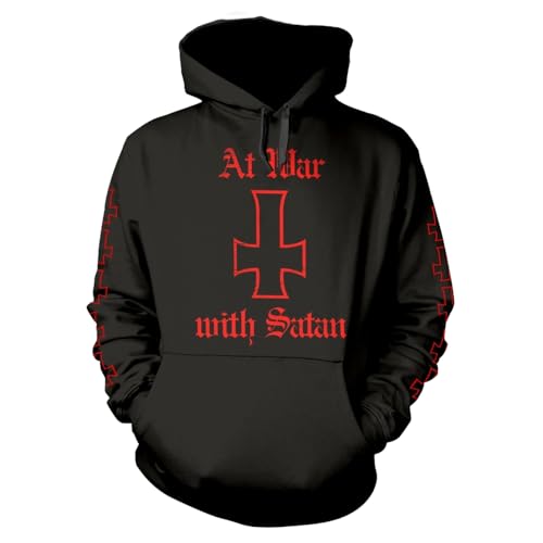 Venom At War with Satan Pull à Capuche Homme Femme Sweat Noir Imprimé