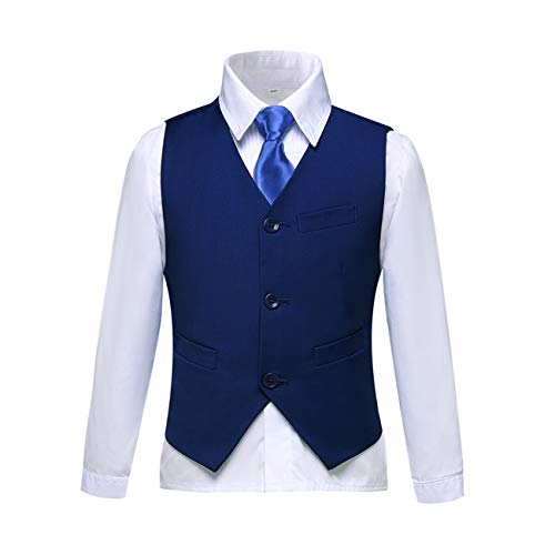 Boys Suit Kids Tuxedo Suits For Toddler Boy Ring Bearer Outfit Blue Formal Dresswear Vest Set Size 2 #TOP1