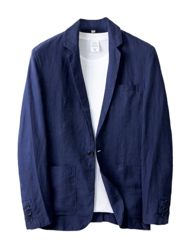 IDEALSANXUN Linen Blazer Men Casual Lightweight Suit Jackets Sport