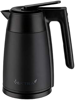 Vektra VEK-1701B Vacuum Insulated Environmentally Eco Friendly Easy Pour Cordless Kettle, 1.7 Litre, Black